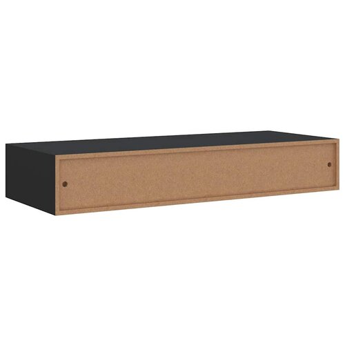  Zidna polica s ladicom crna 60 x 23,5 x 10 cm MDF Slike
