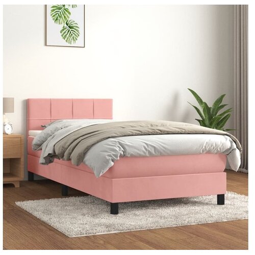  Box spring krevet s madracem ružičasti 80 x 200 cm baršunasti Cene