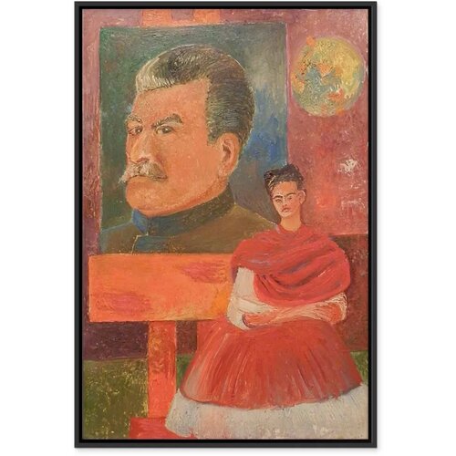  Slika - Frida Kahlo &amp;ndash; Self-Portrait with Stalin 40x60 U crnom drvenom okviru Slike