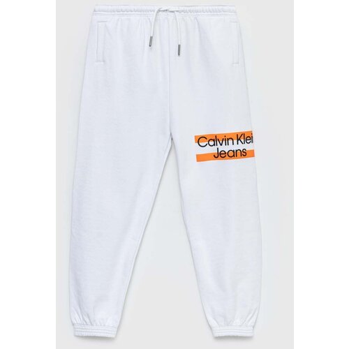 Calvin Klein Jeans Otro&amp;scaron;ka bombažna trenirka bela barva Slike