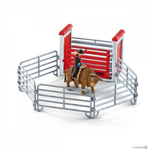 Schleich Figurice Domaće životinje - Rodeo - Kauboj na leđima bika u areni 41419 Cene