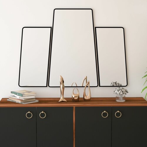 HANAH HOME forza large - black black decorative chipboard mirror Cene