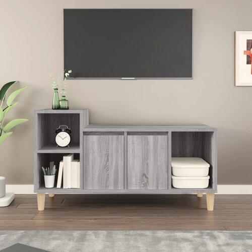 The Living Store TV omarica siva sonoma 100x35x55 cm inženirski les - TV Omarica, (21375432) Slike