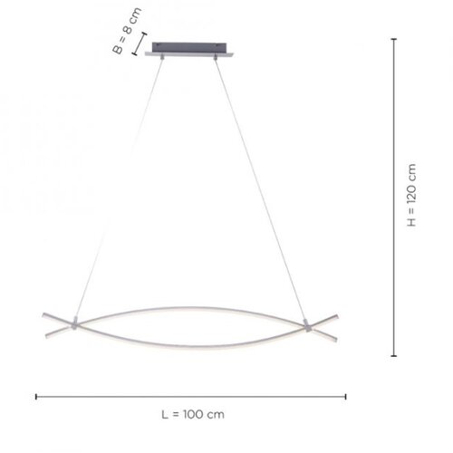 Just light. 15382-55 - led luster na sajli maja 2xLED/8,4W/230V hrom Slike