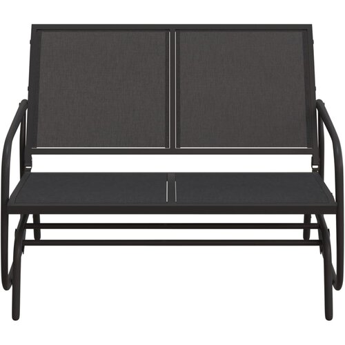 VidaXL Vrtna drsna klop črna 120,5x76x86,5 cm tekstilen in jeklo Slike
