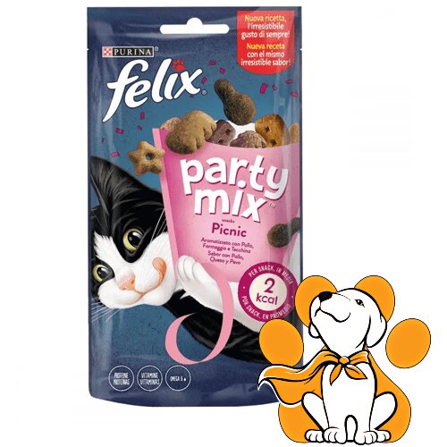 Purina Felix party mix picnic 60g, poslastice za mačke, piletina, ćuretina i sir Slike