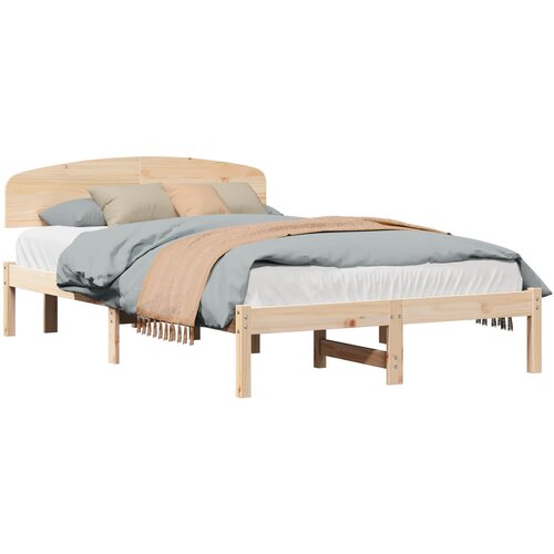  Krevetna konstrukcija Prirodna 140 x 190 cm Čvrsto borovo drvo Slike