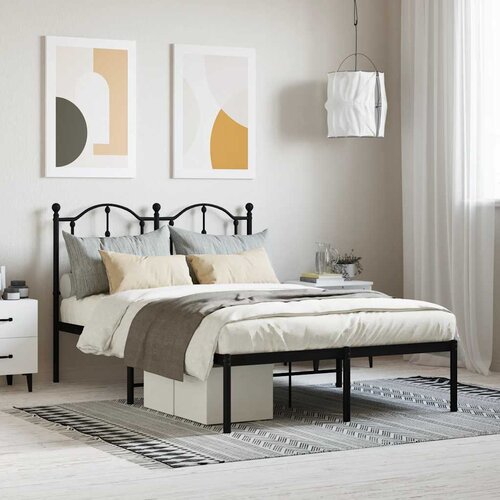  Metalni okvir za krevet s uzglavljem crni 120x190 cm Cijene