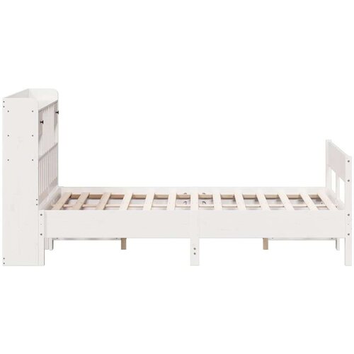 VidaXL Krevet s regalom z knjige bez madraca bijeli 140x190cm borovina Slike