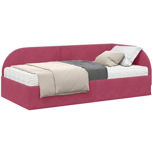 vidaXL Kotni okvir postelje z matrico z vzglavjem 2 pcs Rdeča Žamet, (5000155862) Cene