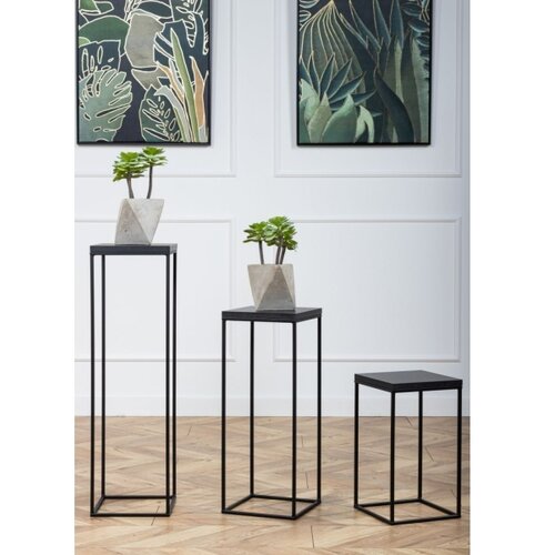  Stalak za cveće BASICLOFT 80x24 crni Slike