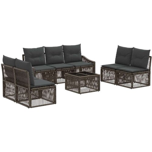  Vrtna sedežna garnitura 8 pcs Siva poli ratan, (5000272240) Cene