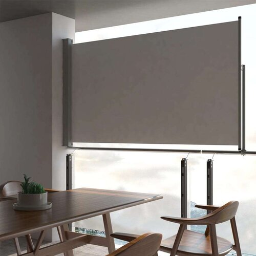 VidaXL Uvlačiva bočna tenda za terasu 140 x 300 cm siva Slike