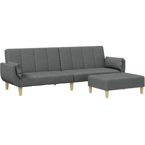 Maison Chic kavč - Sofa - Kanape dvosed z leži&amp;scaron;čem in stolčkom za noge temno sivo blago, (21727877) Slike