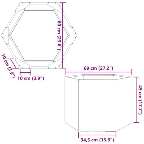 VidaXL Vrtna sadilica antracit &amp;scaron;esterokutna 69x60x45 cm čelična Slike