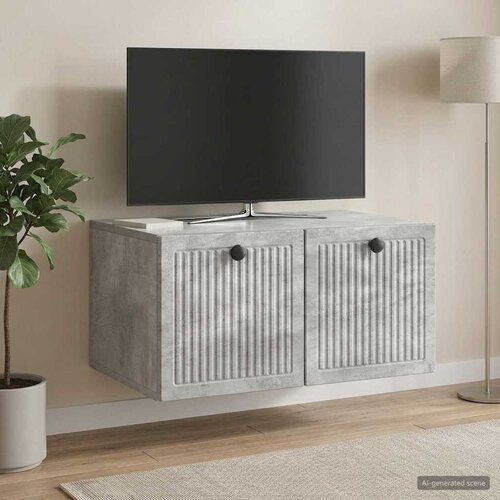 TV ormar za zid Zidne Betonska siva 59,5 x 41 x 30 cm Slike