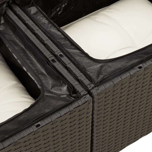 VidaXL 8-dijelni set vrtnih sofa od poliratana s jastucima crni Slike