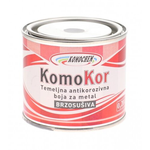 KOMOCHEM Boja temeljna antikorozivna brzosu&amp;scaron;iva za metal 0,2l siva M53002 Slike