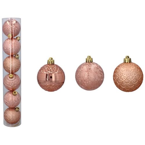 Molarem Home Set od 6 kuglica za božićno drvce &amp;ndash; 6 cm, roza Slike
