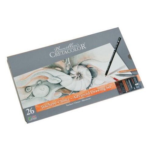  Umjetnički kpl za crtanje Cretacolor teacher 26 kom u metalnoj kutiji Slike