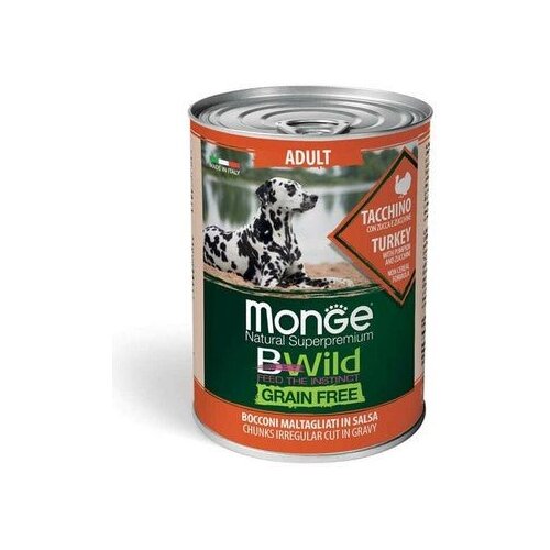 Monge bwild hrana za pse, ćuretina, adult, 400G Slike