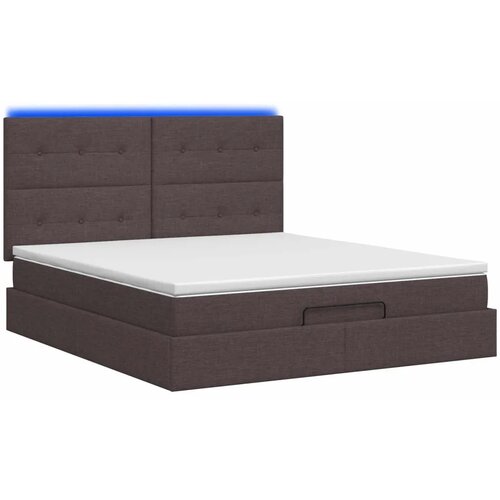 Krevet od pjene s madracem i LED-om Tamno smeđa 140 x 190 cm - Tamno smeđa 140 x 190 cm Pro&amp;scaron;iveno gumbima Slike