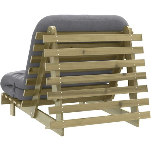 VidaXL futon na razvlačenje s madracem 80 x 206 x 11 cm od borovine Slike
