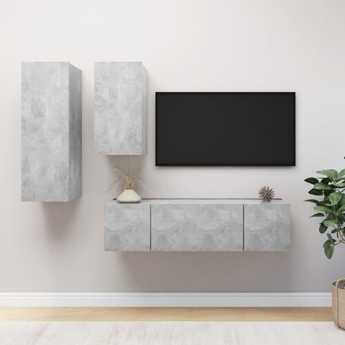 VidaXL 4-dijelni set TV ormarića siva boja betona od iverice Slike