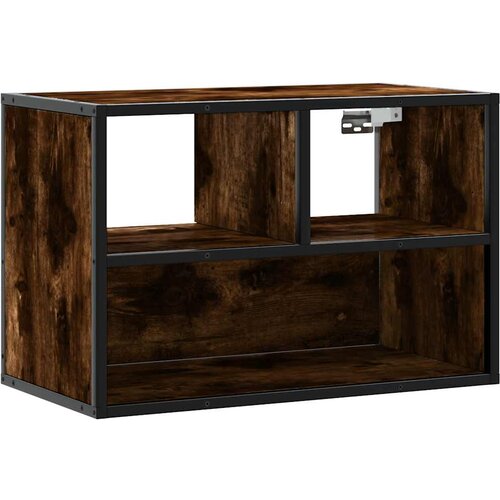 Maison Chic TV omarica - TV stojalo - Televizijska omarica dimljen hrast 60x31x39,5 cm inženirski les in kovina, (21701214) Cene