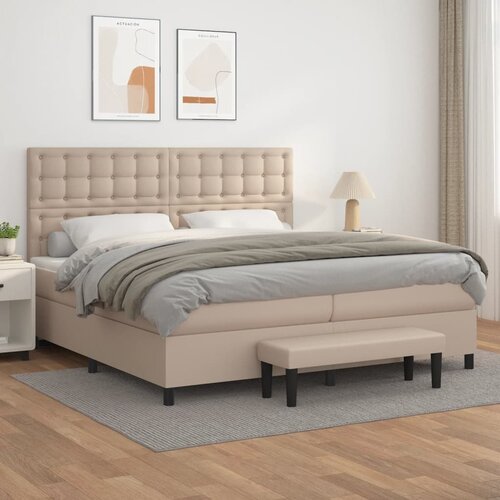  box spring s madracem cappuccino 200x200cm umjetna koža Cijene