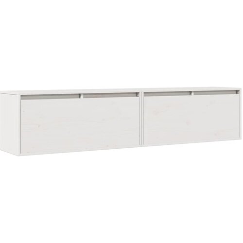 Maison Chic Stenska omarica - Zidna omarica 2 kosa bela 80x30x35 cm trdna borovina iu1066, (22063538) Cene
