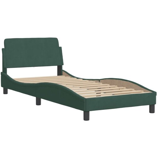 VidaXL Okvir za krevet s uzglavljem tamnozeleni 80x200 cm bar&amp;scaron;unasti Slike