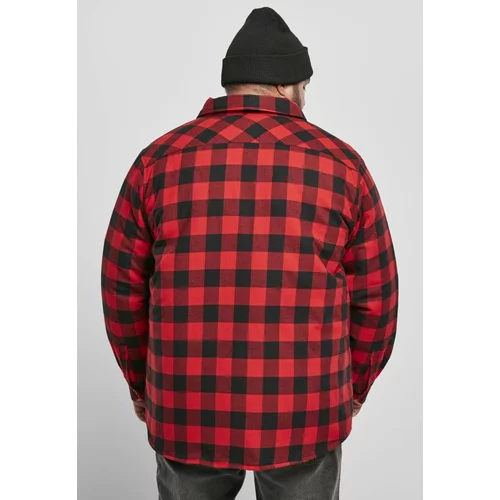 Urban Classics Padded Check Flannel Shirt Black/red