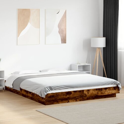 Furnova Posteljni okvir dimljeni hrast 150x200 cm inženirski les, (21934848) Slike