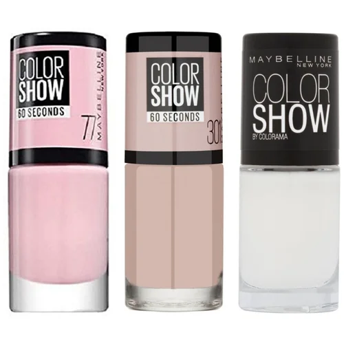 Maybelline Set of 3 Colorshow Nail Polishes - 77 Nebline / 301 Lov