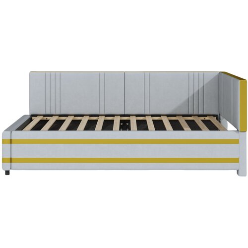 Lumor Postelja klop 90x200 cm iz žameta - z letvenim dnom - svetlo siva (brez vzmetnice), (22155835) Cene