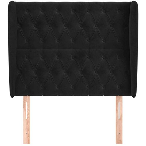  Uzglavlje s u&amp;scaron;ima crno 93x23x118/128 cm bar&amp;scaron;unasto Slike