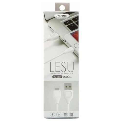 Remax USB data kabal LESU RC-050i lightning beli 1m Slike