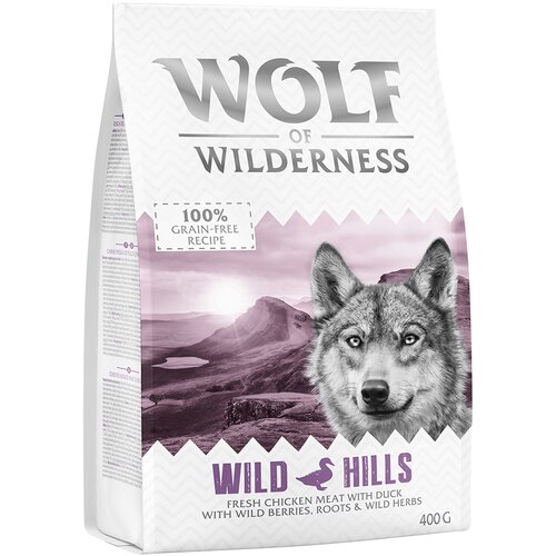 Wolf of Wilderness Probno pakiranje! suha hrana za pse - Wild Hills - pačetina (400 g) Cijene