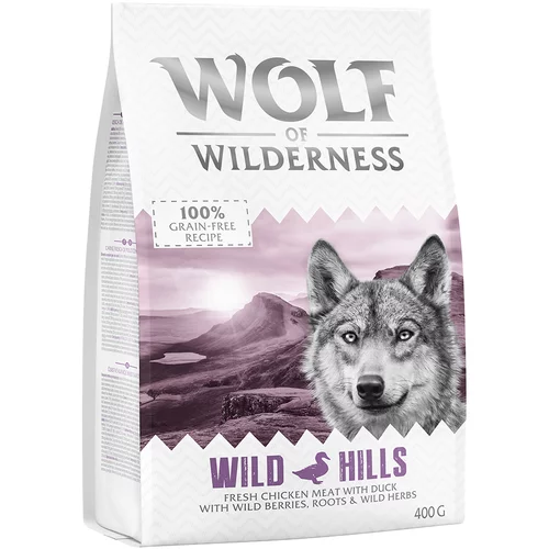 Wolf of Wilderness Probno pakiranje! suha hrana za pse - Wild Hills - pačetina (400 g)