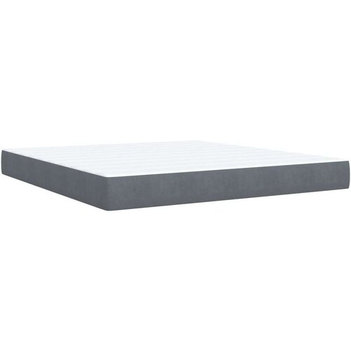 vidaXL Box spring postelja z vzmetnico temno siva 180x200 cm žamet Cene