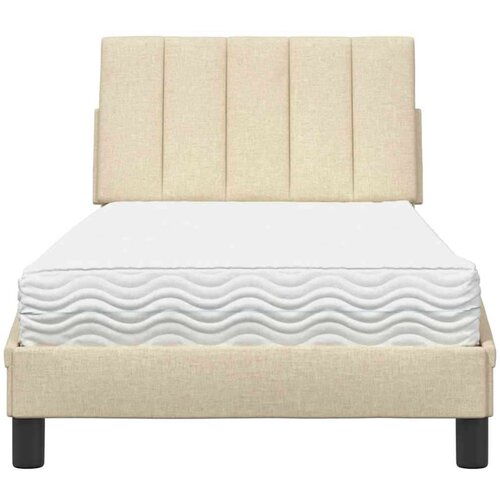  Krevet s madracem krem 80 x 200 cm od tkanine Slike