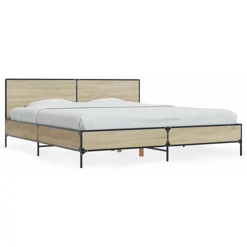  Okvir za krevet boja hrasta 180x200cm konstruirano drvo i metal