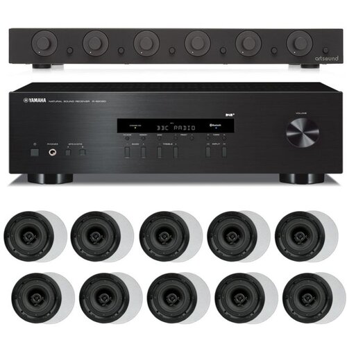 ARTSOUND SET 1 Kompletno ozvočenje, 10 x vgradni zvočnik, regulacija glasnosti, Stereo Receiver - - Audio-Kondric Cene