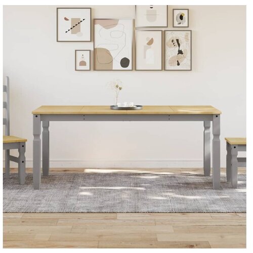 vidaXL Jedilna miza Corona siva 180x90x75 cm trdna borovina Cene