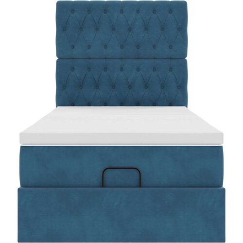 VidaXL Okvir kreveta s madracima tamnoplavi 90x200cm bar&amp;scaron;unasti Slike