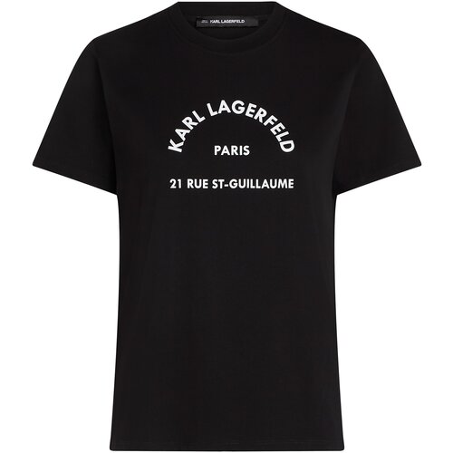 Karl Lagerfeld Majica 'Rue St-Guillaume' crna / bijela Cijene