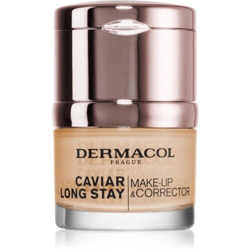 Dermacol Caviar Long Stay dolgoobstojni tekoči puder z izvlečki kaviarja in izpopolnjevalni korektor odtenek Nude 30 ml Slike