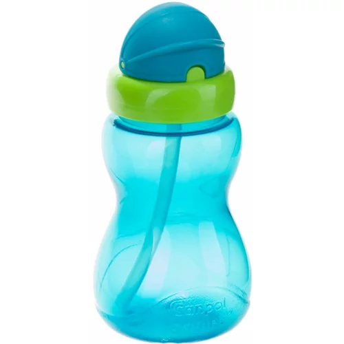 Canpol Sport Cup steklenička za otroke s slamico 12m+ Blue 270 ml