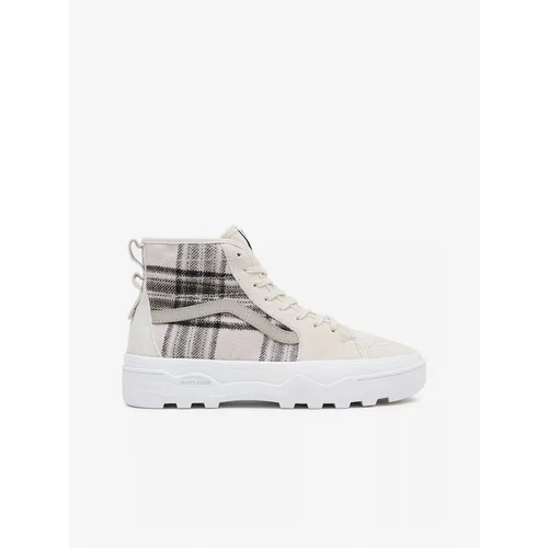 Vans Beige Women Patterned Ankle Leather Sneakers - Women